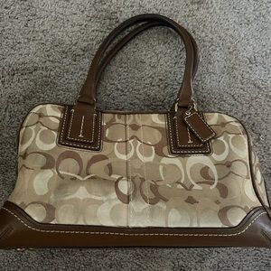 Coach Hamptons Optic Signature Boston Bag 10777